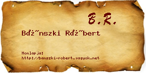 Bánszki Róbert névjegykártya