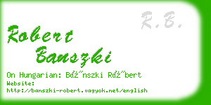 robert banszki business card